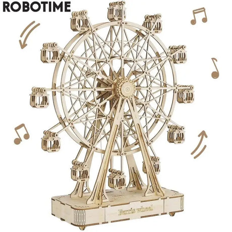 a wooden ferris with music notes on it