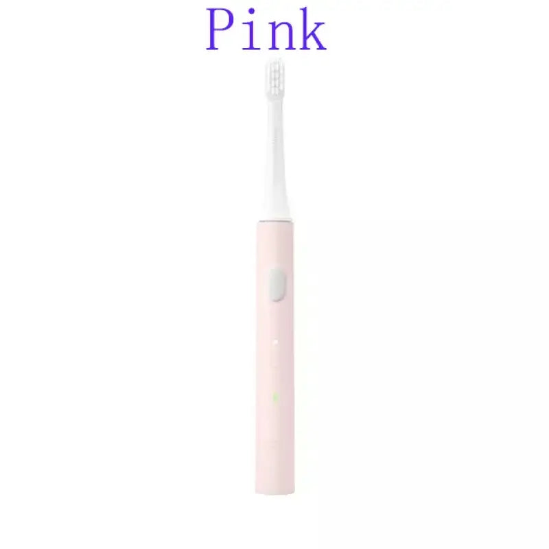 a pink toothbrush with the words pink on it