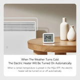 an electric heater with thermrm on it