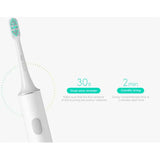 the toothbrush is shown with the text, ` `’’ and ` `’’