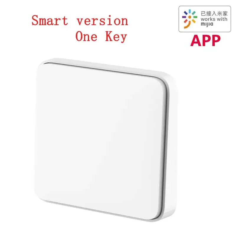 a white square button with the words smart version one key