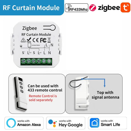Zigbee RF curtain module.