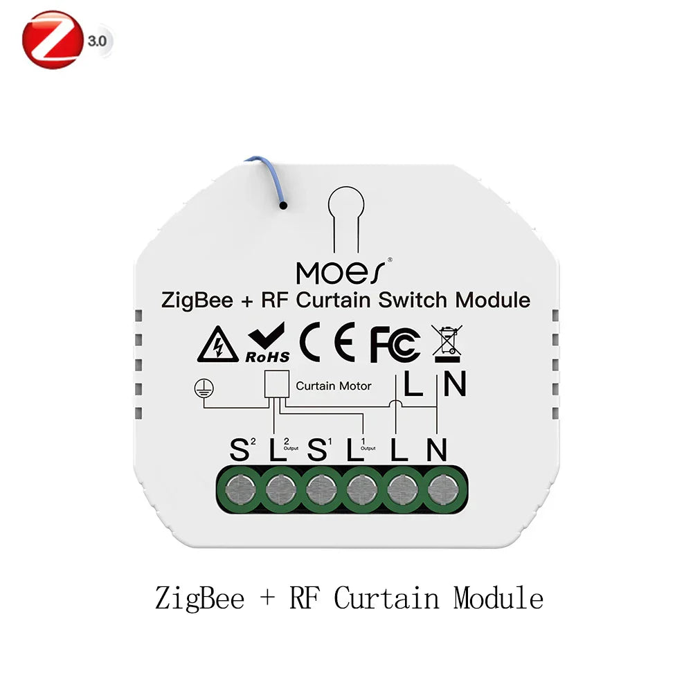 ZigBee RF curtain switch module.