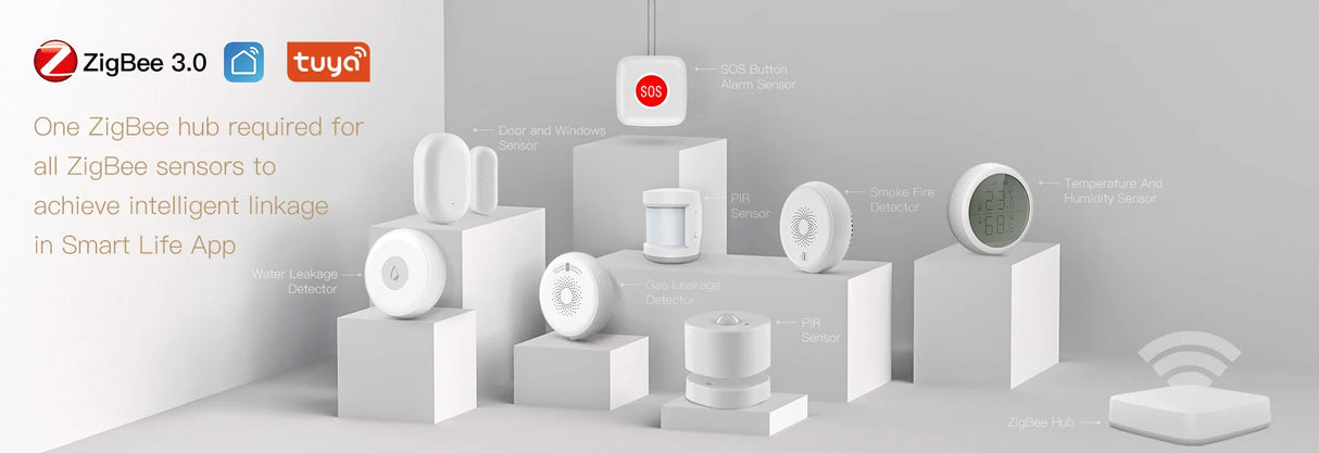 ZigBee smart home sensors.