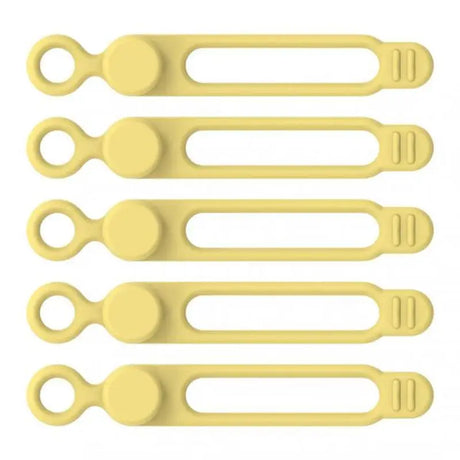 a set of yellow plastic kitchen uts