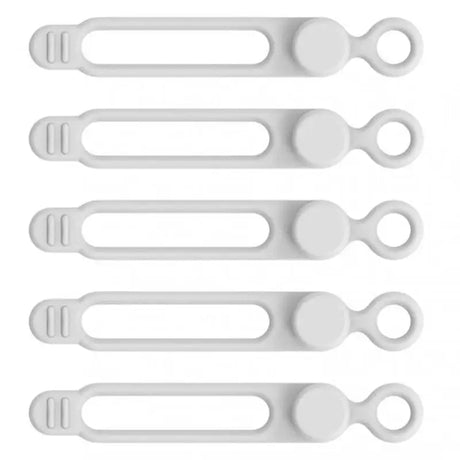 a set of white plastic uts with handles