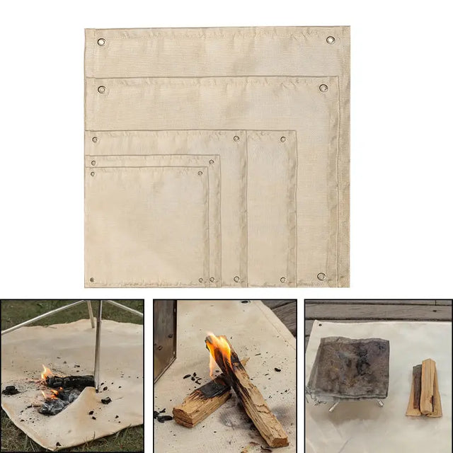 arafed paper with a fire and a knife on it