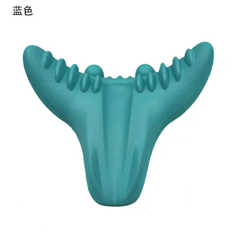 a green plastic mouth with a white background