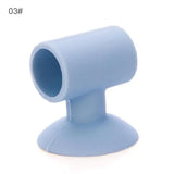 a blue plastic cup with a white background