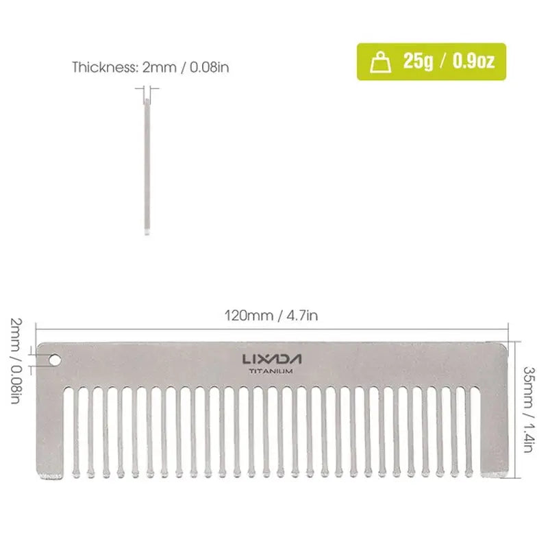 a diagram showing the size of the combs