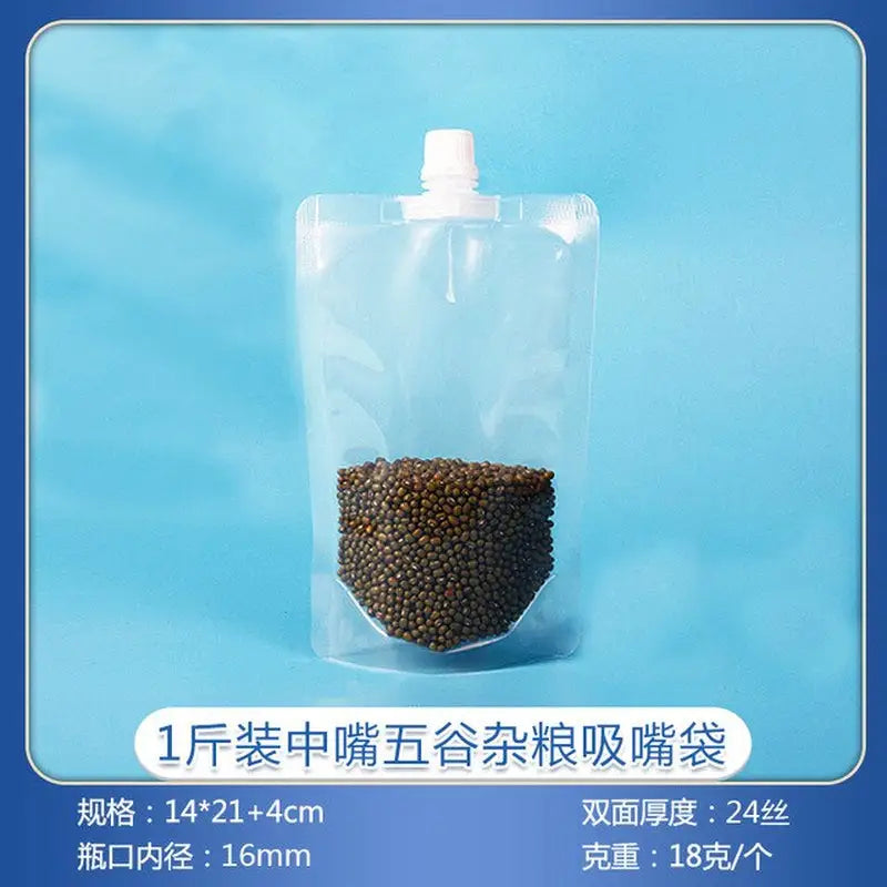 a bag of black pepper on a blue background