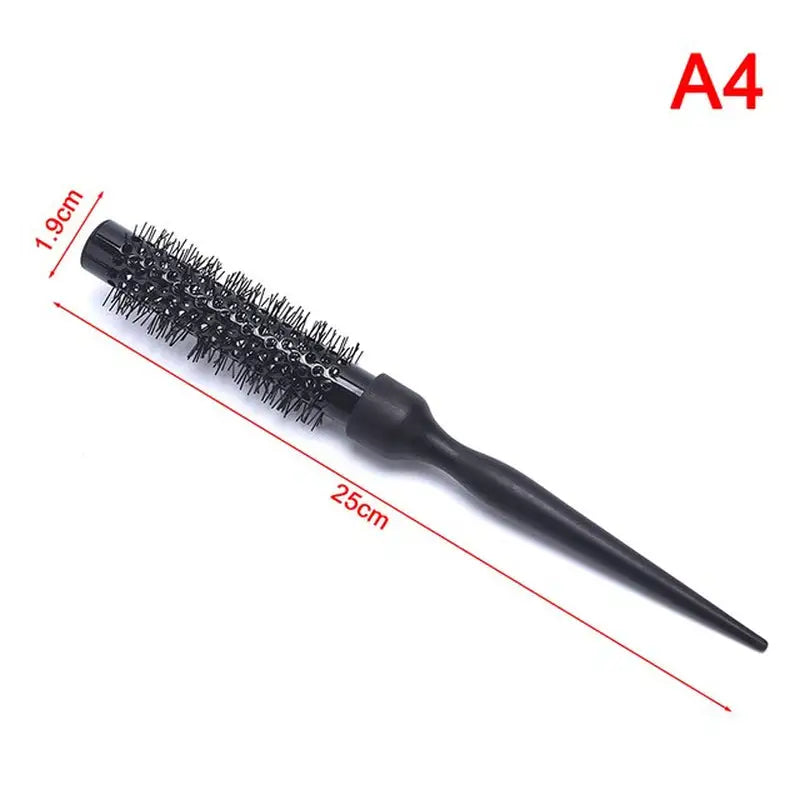 a black hair brush with a long handle