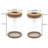 2 pack glass storage jars with wooden lid