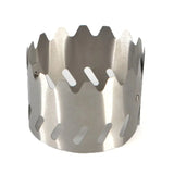 a stainless steel ring with a hole cut into it