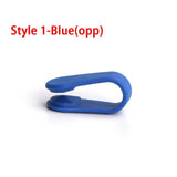 a blue plastic clip with the words style blue