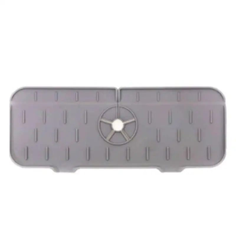 a gray plastic tray with a hole for the lid