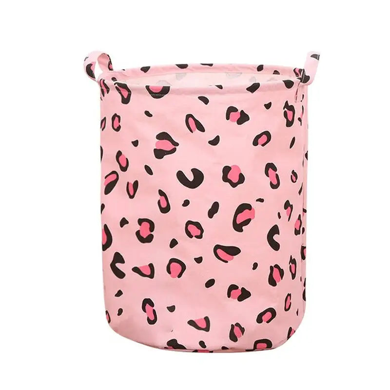 the pink leopard print laundry bag