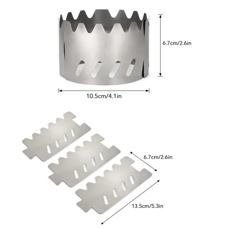 a pair of stainless steel rings with measurements