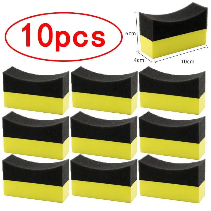 10 pcs black yellow sponge pads for cleaning kitchen appliances
