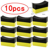 10 pcs black yellow sponge pads for cleaning kitchen appliances