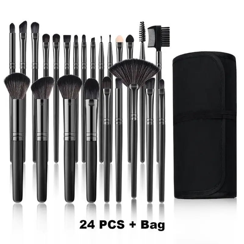 24 pcs makeup brush set with case