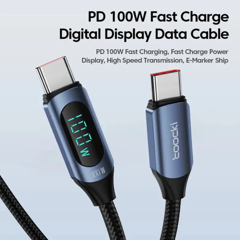 a close up of a digital display cable connected to a charger
