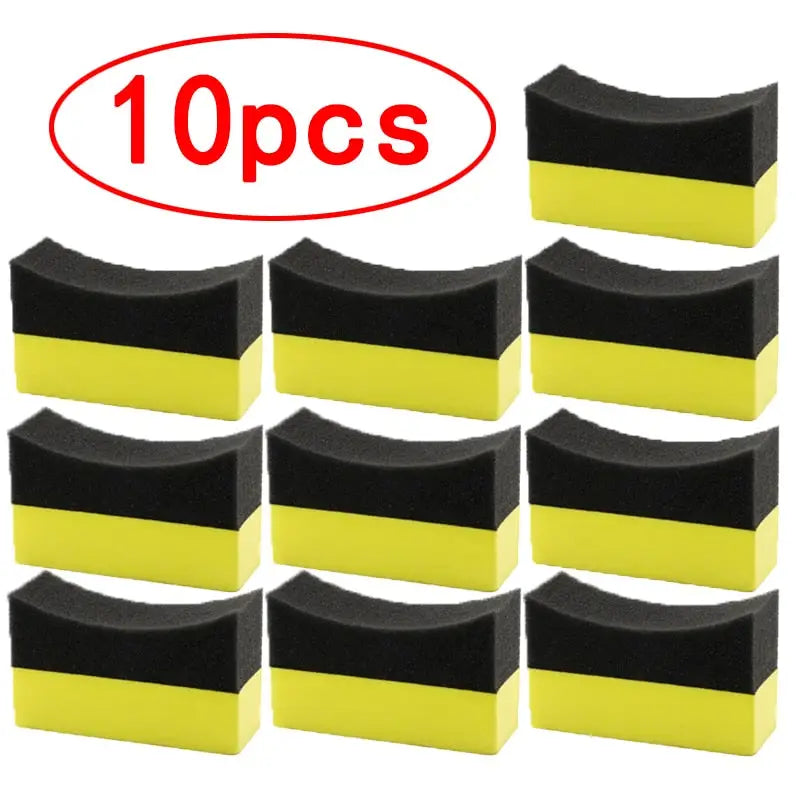 10pcs black and yellow sponge pads for cleaning car window glass
