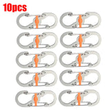 10 pcs orange plastic carabines with hooks for safety