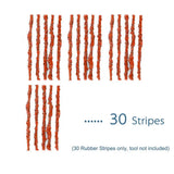 a number of strips of red food