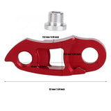 a red aluminum bottle opener with a white background