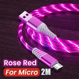 a close up of a pink cable connected to a micro usb cable