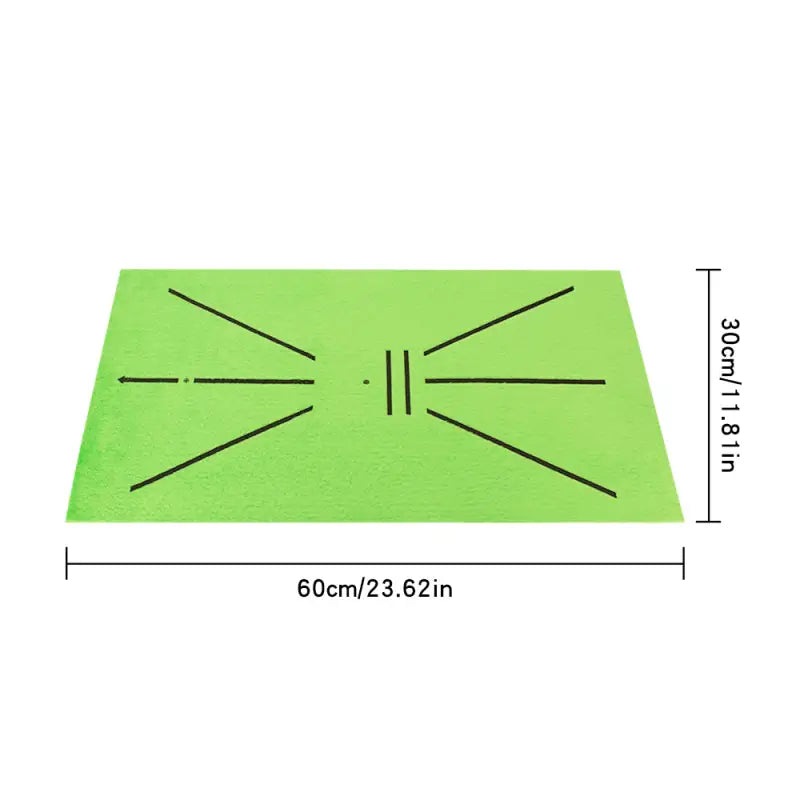 a green mat with a black line on it