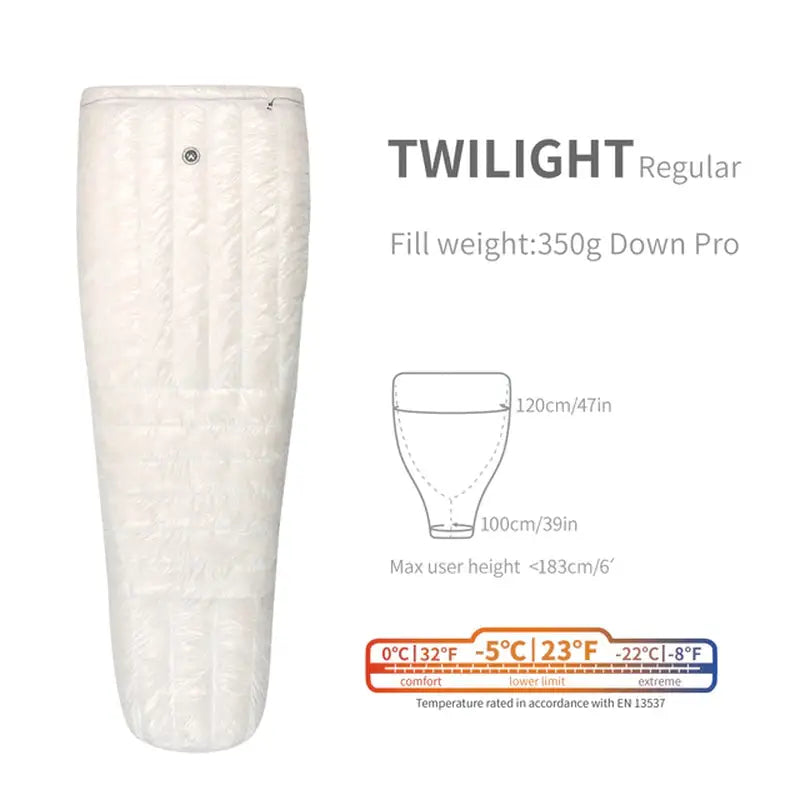 the twigt regular weight down pro is shown in white