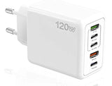 120W multi-port USB charger adapter with various USB-C and USB-A ports.