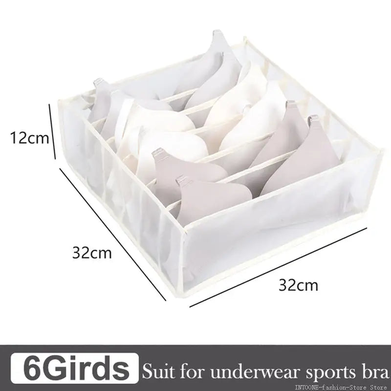 a close up of a box with six pairs of underwear in it