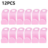 12 pcs pink plastic hair clips for women