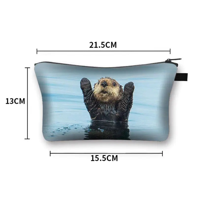 sea otter print makeup bag the ocean vibe