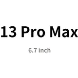 the text 13 pro max is shown in black and white