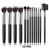 10 pcs makeup brush set with black handle