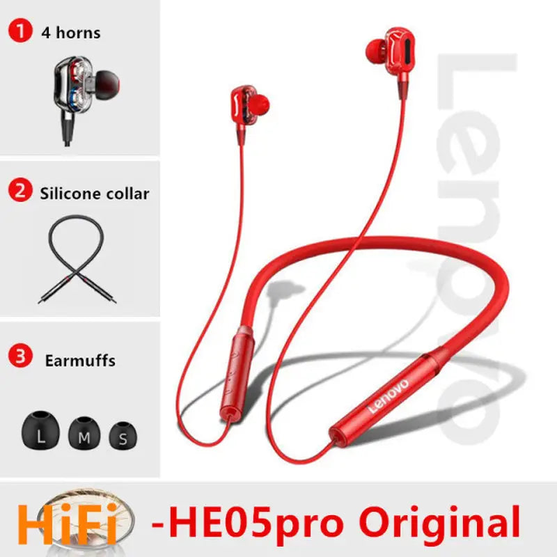 the red earphones are shown with the text, `’’