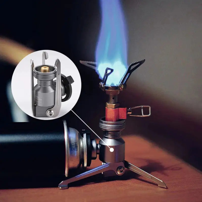 a gas stove with a flame on it