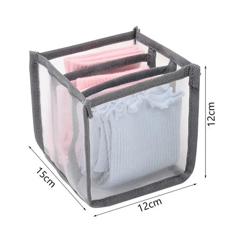 the mesh storage box is a great way to store baby clothes