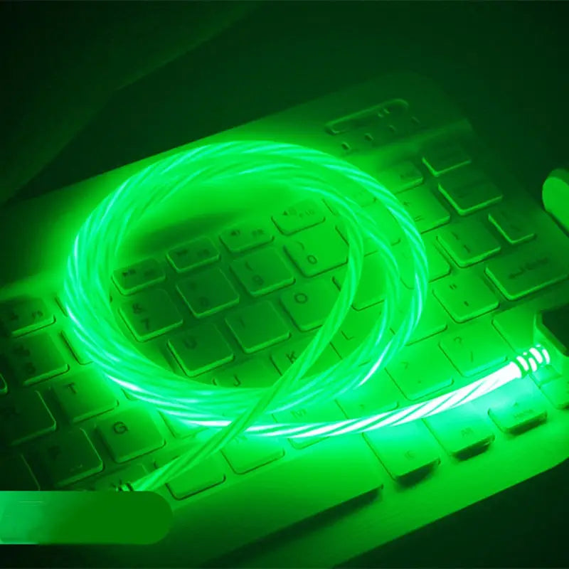 a green glow on a computer keyboard