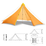 the orange tent with measurements