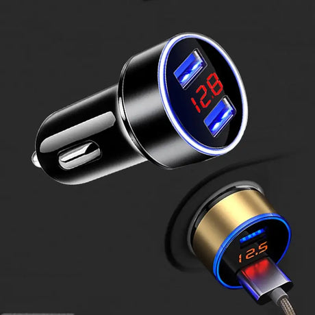 the usb car charger with leds and usb cable