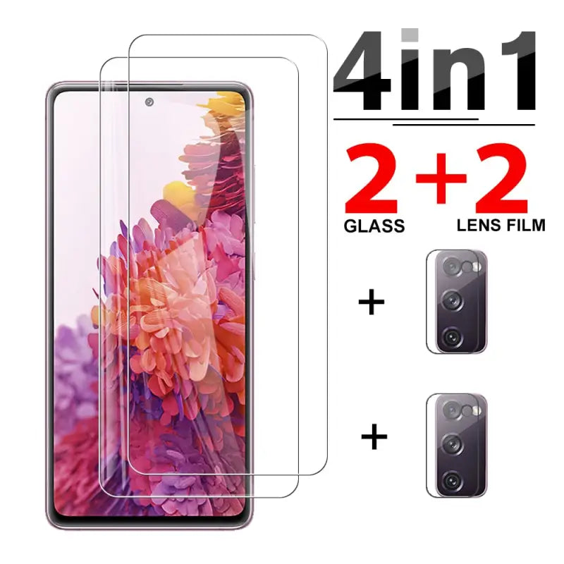 2 in 1 tempered screen protector for samsung galaxy s20