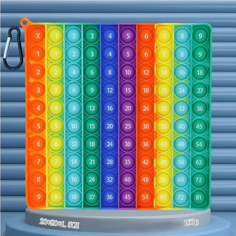 a colorful plastic number puzzle with a white background