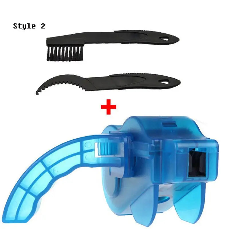 a blue plastic hair clipper with a black plastic blade