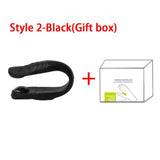 a black shoe with a box and a shoelacet