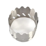 a stainless steel ring with a hole cut in the middle